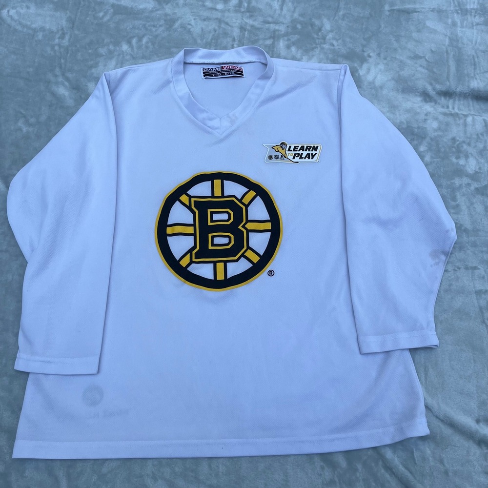 Boston Bruins Learn to Play Hockey Jersey White Game Wear Youth L/XL Pure Hockey